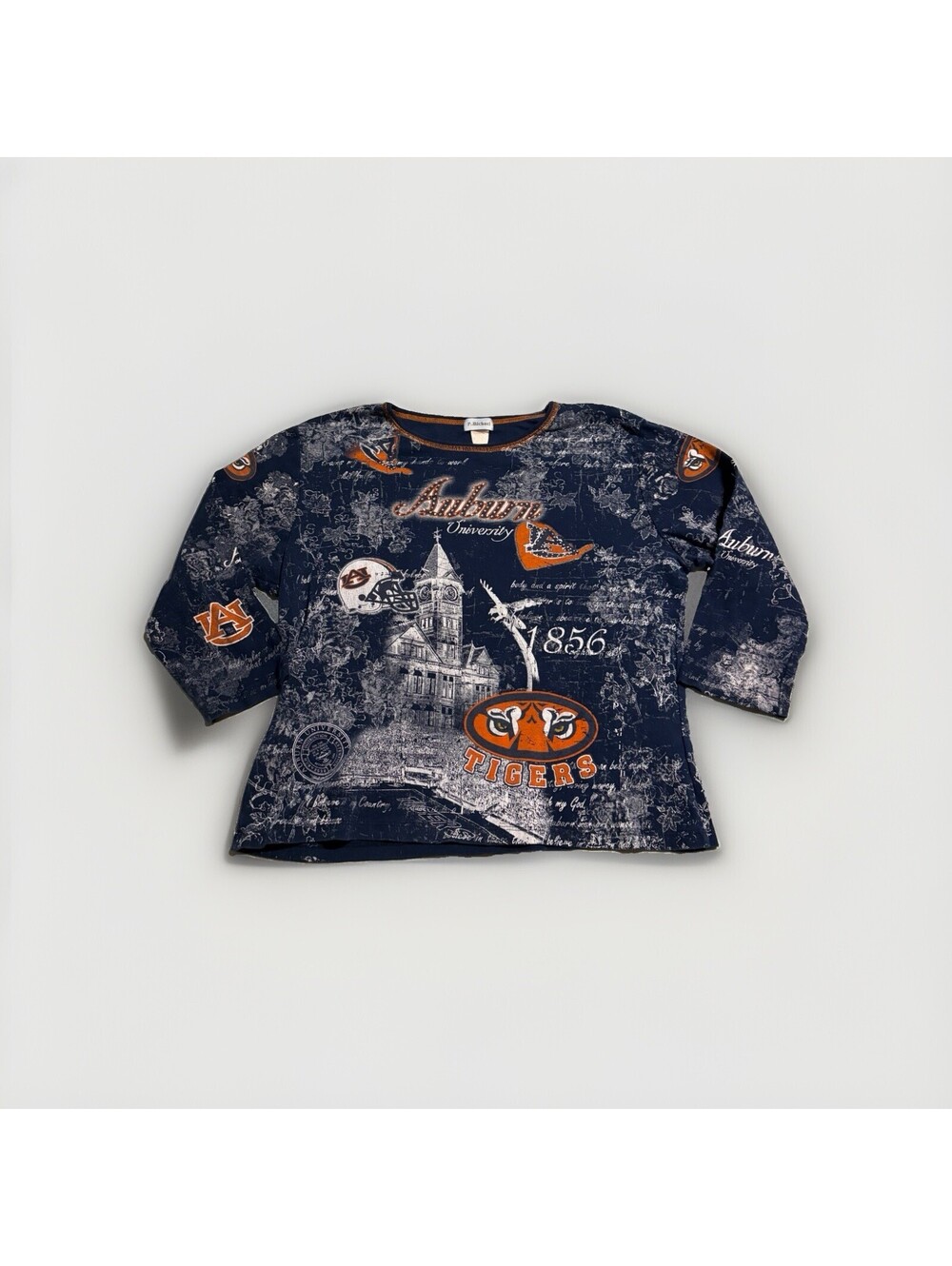 Auburn Tigers football AOP babydoll shirt top Extra Large vtg 90s y2k whimsigoth